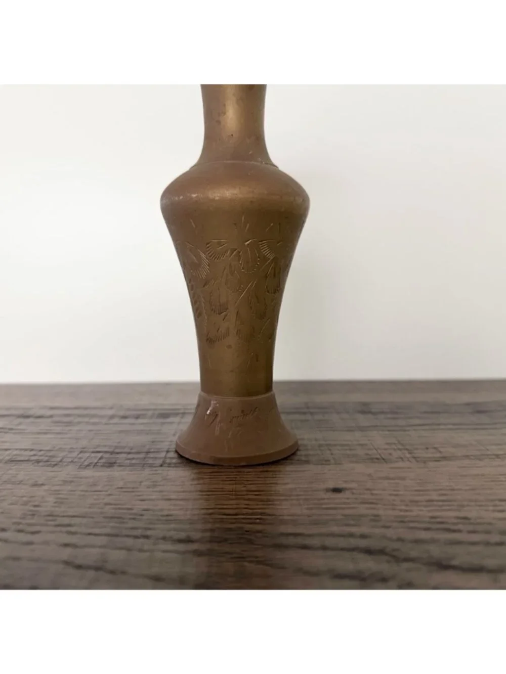 Vintage‎ Brass Etched Bud Vase Engraved Boho Hollywood Regency Eclectic Decor